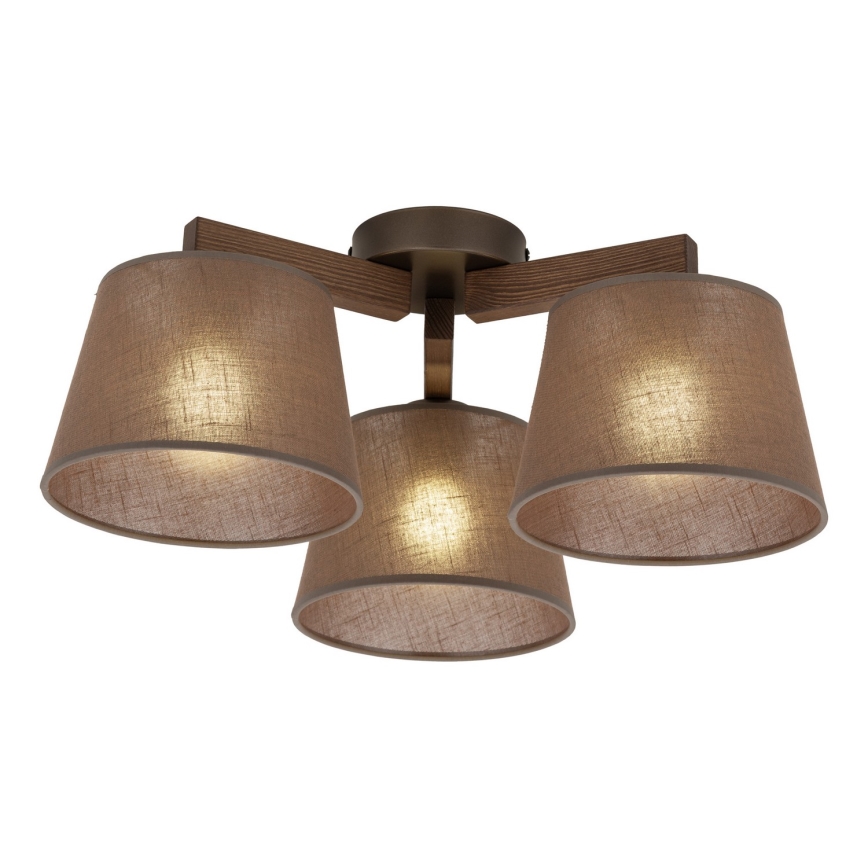 BRILAGI - LED żyrandol natynkowy LATTE 3xE27/15W/230V sosna/brązowy
