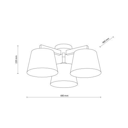 BRILAGI - LED żyrandol natynkowy LATTE 3xE27/15W/230V sosna/brązowy