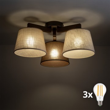 BRILAGI - LED żyrandol natynkowy LATTE 3xE27/15W/230V sosna/mix