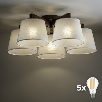 BRILAGI - LED żyrandol natynkowy LATTE 5xE27/15W/230V sosna/biała