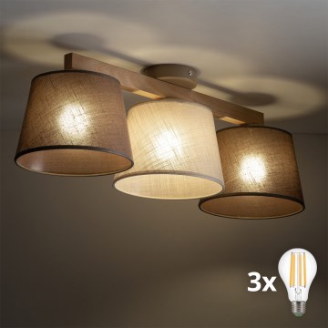 BRILAGI - LED Żyrandol natynkowy LATTE SABIA 3xE27/15W/230V sosna/mix