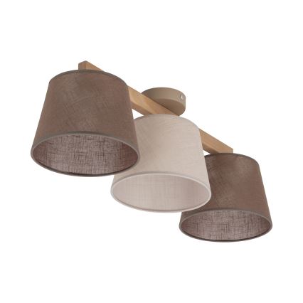 BRILAGI - LED Żyrandol natynkowy LATTE SABIA 3xE27/15W/230V sosna/mix