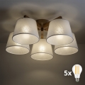 BRILAGI - LED żyrandol natynkowy LATTE SABIA 5xE27/15W/230V sosna/biały