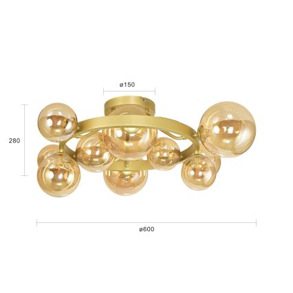 Brilagi - LED Żyrandol natynkowy MILLA 10xG9/3W/230V złoty