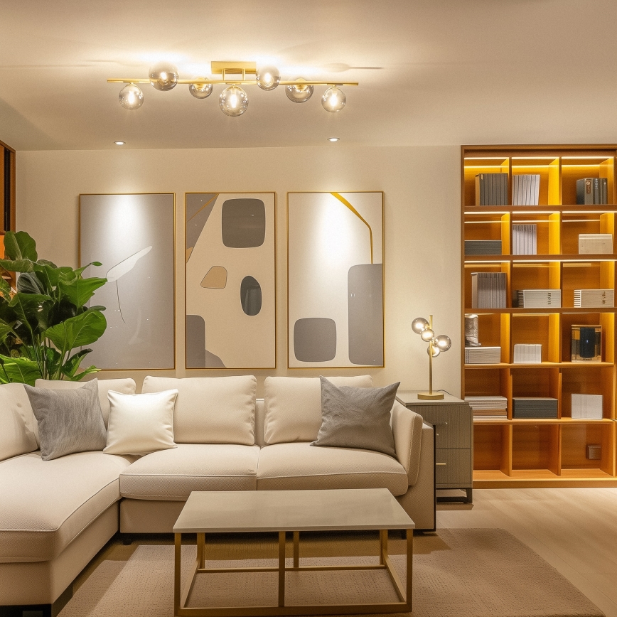 Brilagi - LED Żyrandol natynkowy MILLA 7xG9/3W/230V złoty/dymny