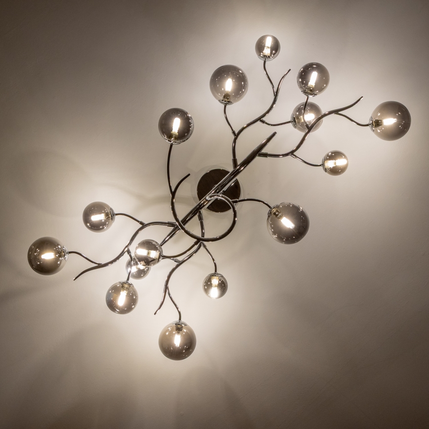 Brilagi - LED Żyrandol natynkowy MISTEL 15xG9/3W/230V chrom błyszczący/dym