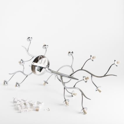 Brilagi - LED Żyrandol natynkowy MISTEL 15xG9/3W/230V chrom błyszczący/dym