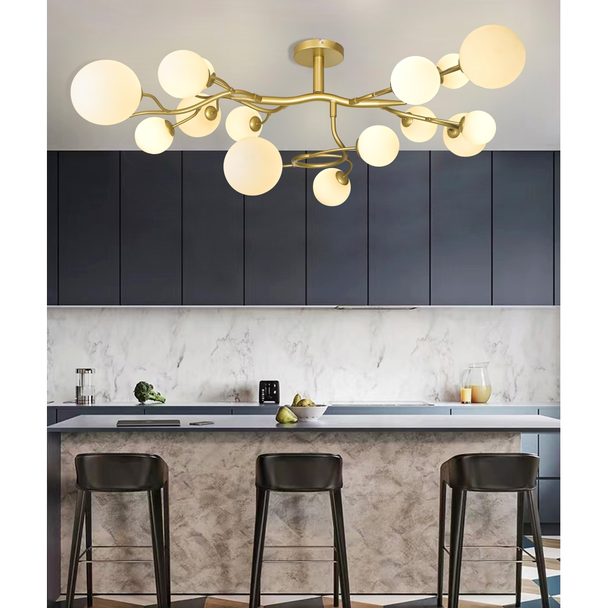 Brilagi - LED Żyrandol natynkowy MISTEL 15xG9/3W/230V złoty/biały
