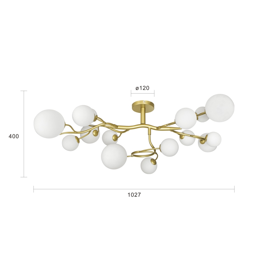 Brilagi - LED Żyrandol natynkowy MISTEL 15xG9/3W/230V złoty/biały