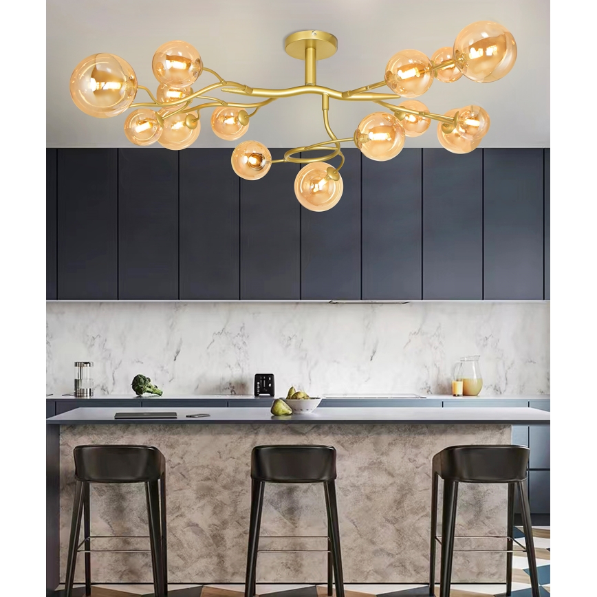 Brilagi - LED Żyrandol natynkowy MISTEL 15xG9/3W/230V zlłoty