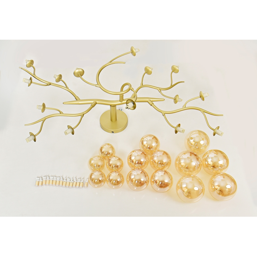 Brilagi - LED Żyrandol natynkowy MISTEL 15xG9/3W/230V zlłoty