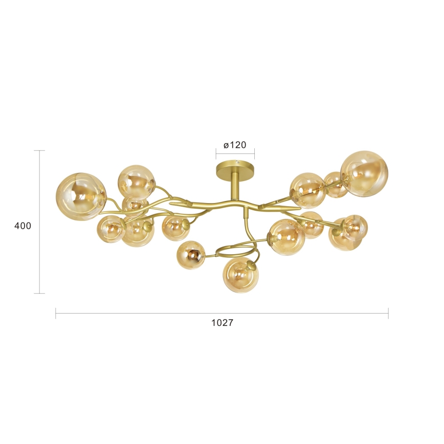 Brilagi - LED Żyrandol natynkowy MISTEL 15xG9/3W/230V zlłoty