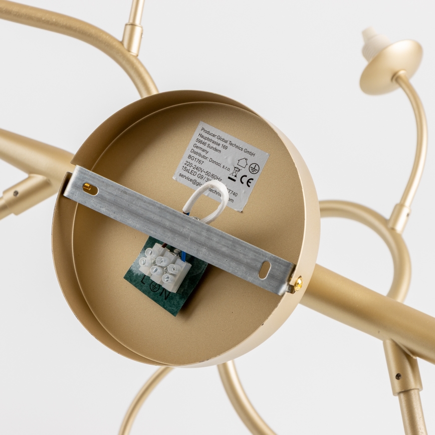 Brilagi - LED Żyrandol natynkowy MISTEL 15xG9/3W/230V zlłoty