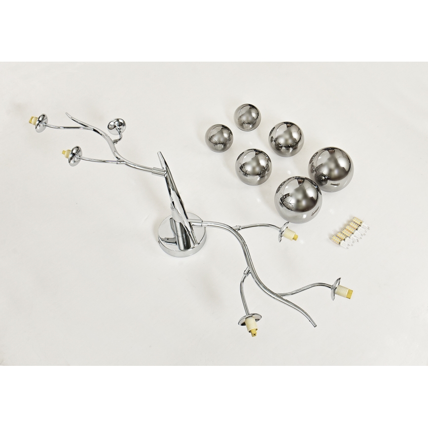 Brilagi - LED Żyrandol natynkowy MISTEL 6xG9/3W/230V chrom błyszczący/dym