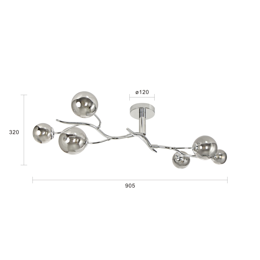 Brilagi - LED Żyrandol natynkowy MISTEL 6xG9/3W/230V chrom błyszczący/dym
