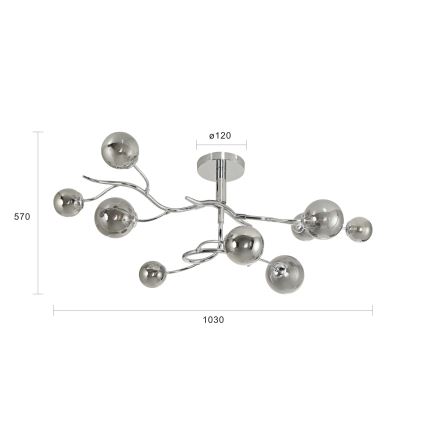 Brilagi - LED Żyrandol natynkowy MISTEL 9xG9/3W/230V chrom błyszczący/dym