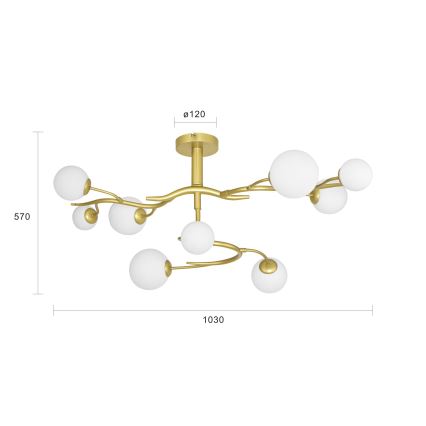 Brilagi - LED Żyrandol natynkowy MISTEL 9xG9/3W/230V złoty/biały