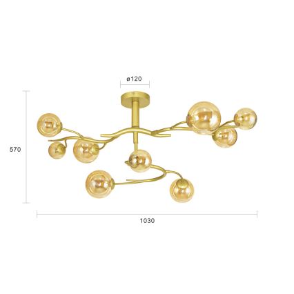 Brilagi - LED Żyrandol natynkowy MISTEL 9xG9/3W/230V złoty