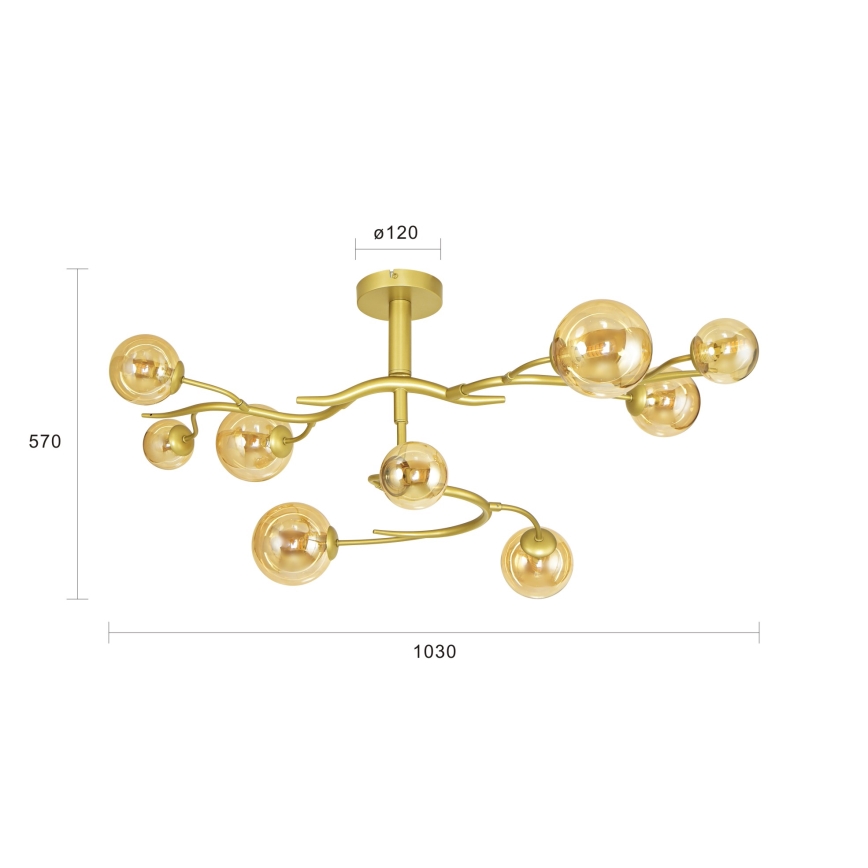 Brilagi - LED Żyrandol natynkowy MISTEL 9xG9/3W/230V złoty