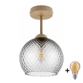 BRILAGI - LED Żyrandol natynkowy RETRO GLASS 1xE27/60W/230V średnica 25 cm beżowy/szary dymny