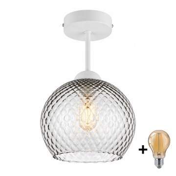 BRILAGI - LED Žyrandol natynkowy RETRO GLASS 1xE27/60W/230V średnica 25 cm biały/dymnoszary