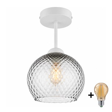 BRILAGI - LED Żyrandol przylegający RETRO GLASS 1xE27/60W/230V Ø 18 cm biały/przydymiony szary