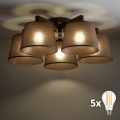 BRILAGI - LED Żyrandol przysufitowy LATTE 5xE27/15W/230V sosna/brązowy