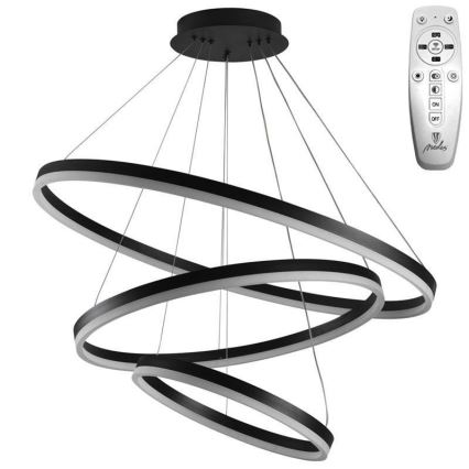 Brilagi - LED Żyrandol ściemnialny na lince CIRCLE LED/125W/230V 3000-6500K czarny + zdalne sterowanie
