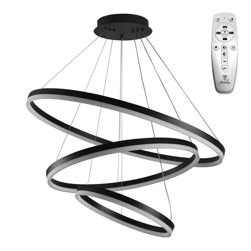 Brilagi - LED Żyrandol ściemnialny na lince CIRCLE LED/125W/230V 3000-6500K czarny + zdalne sterowanie