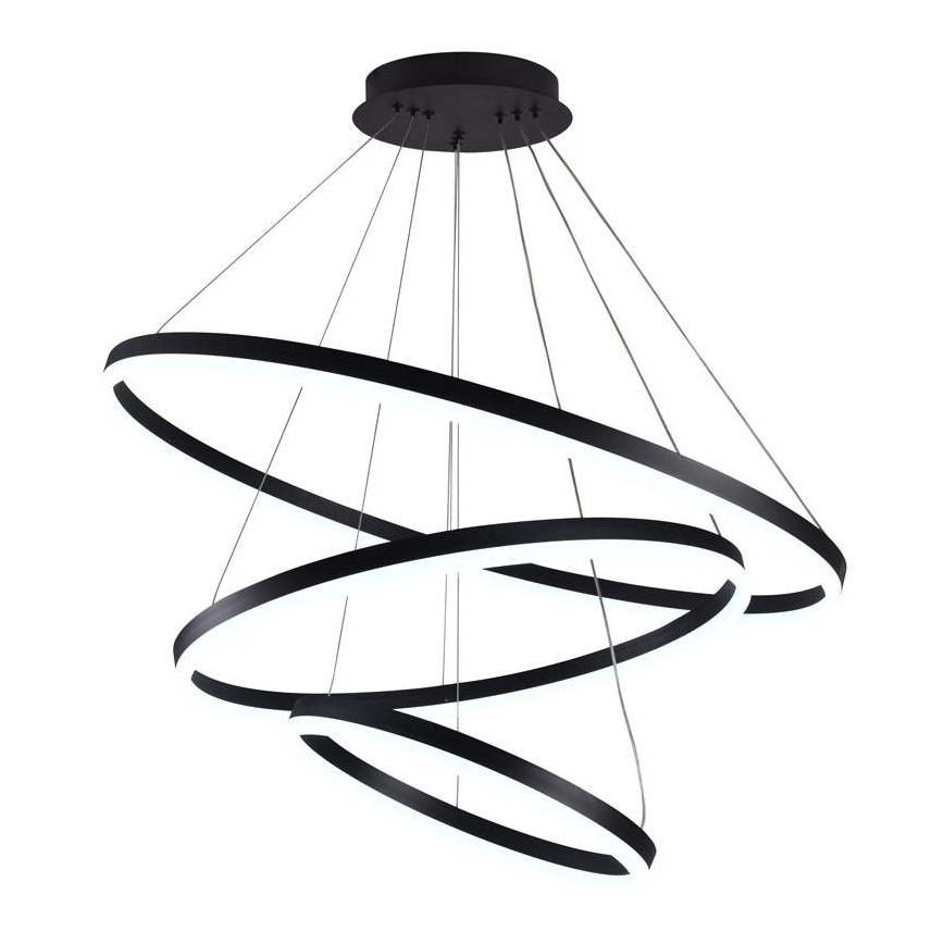 Brilagi - LED Żyrandol ściemnialny na lince CIRCLE LED/125W/230V 3000-6500K czarny + zdalne sterowanie