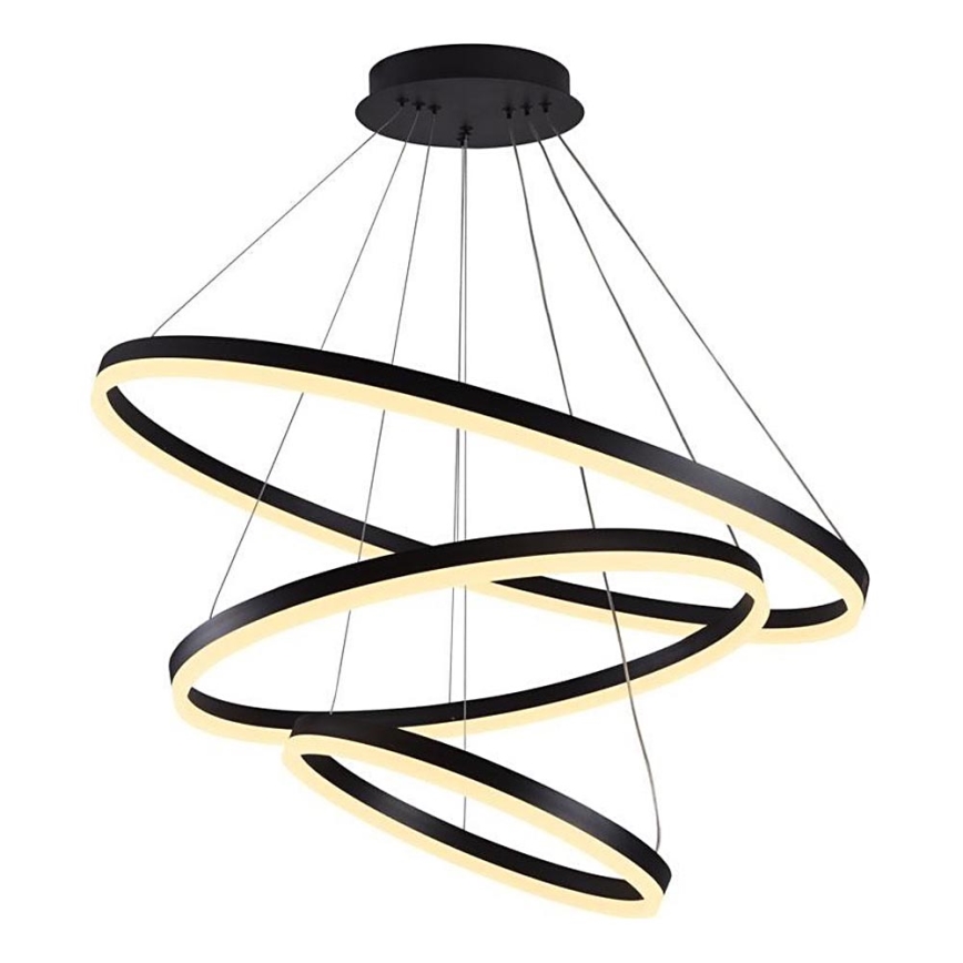 Brilagi - LED Żyrandol ściemnialny na lince CIRCLE LED/125W/230V 3000-6500K czarny + zdalne sterowanie