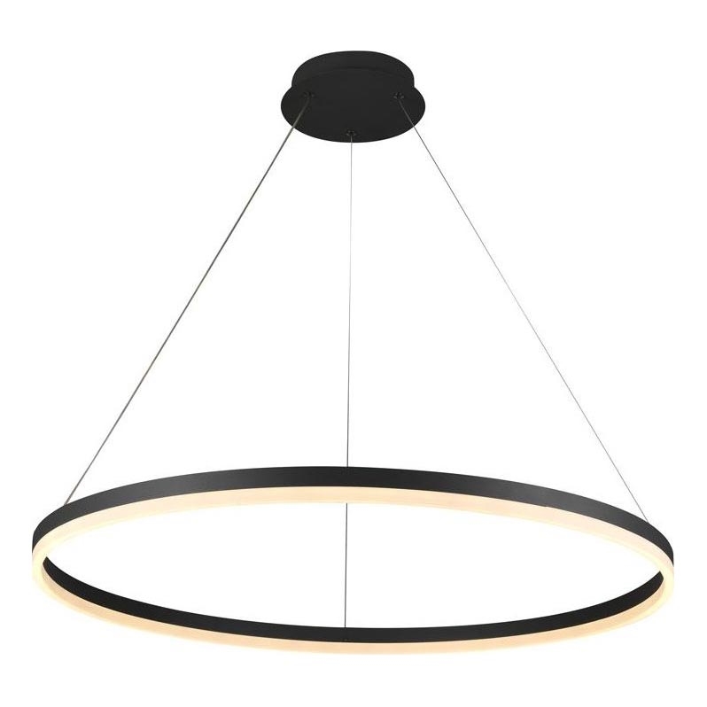 Brilagi - LED Żyrandol ściemnialny na lince CIRCLE LED/55W/230V 3000-6500K czarny + zdalne sterowanie