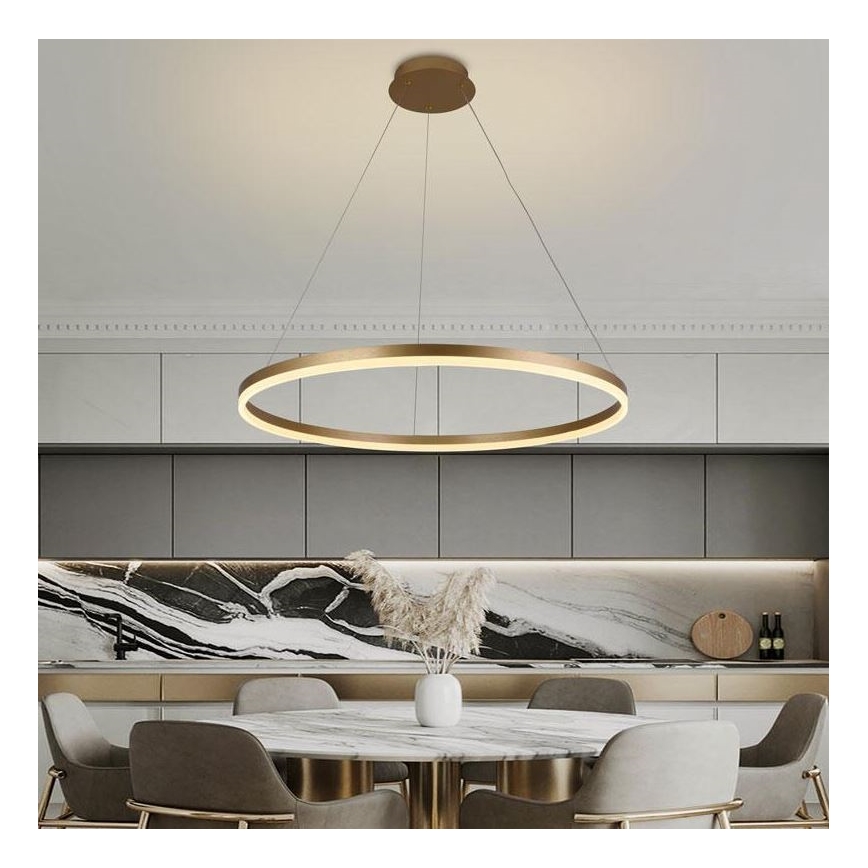 Brilagi - LED Żyrandol ściemnialny na lince CIRCLE LED/55W/230V 3000-6500K złoty + zdalne sterowanie