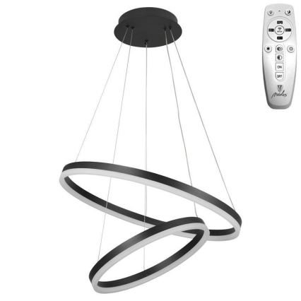 Brilagi - LED Żyrandol ściemnialny na lince CIRCLE LED/70W/230V 3000-6500K czarny + zdalne sterowanie