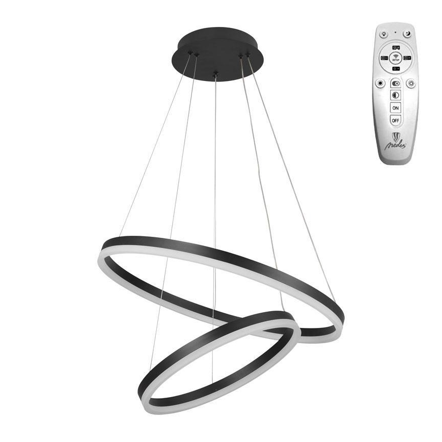 Brilagi - LED Żyrandol ściemnialny na lince CIRCLE LED/70W/230V 3000-6500K czarny + zdalne sterowanie