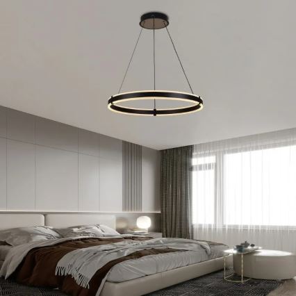 Brilagi - LED Żyrandol ściemnialny na lince CIRCLE LED/85W/230V 3000-6500K czarny + pilot zdalnego sterowania