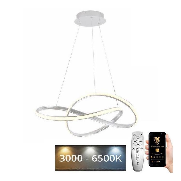 Brilagi - LED Żyrandol ściemnialny na lince COSMOWAVE LED/70W/230V 3000-6500K biały + pilot zdalnego sterowania