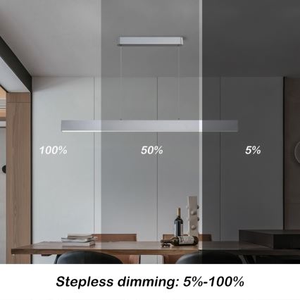 Brilagi - LED Żyrandol ściemnialny na lince SLEEKLINE SMART LED/40W/230V 3000-6000K Wi-Fi Tuya srebrny + zdalne sterowanie