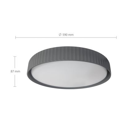Brilagi - LUCIA Ściemnialna oprawa sufitowa LED 60W 230V 3000-6500K Ø 59 cm szara + pilot zdalnego sterowania