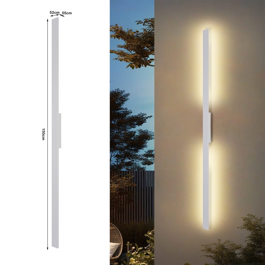 Brilagi - LED zewnętrzny kinkiet LUNA LED/30W/230V 3000K IP65 150 cm biały CRI 90