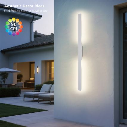 Brilagi - zewnętrzny kinkiet LUNA LED/24W/230V 3000K IP65 100 cm biały CRI 90