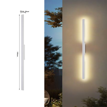 Brilagi - zewnętrzny kinkiet LUNA LED/24W/230V 3000K IP65 100 cm biały CRI 90
