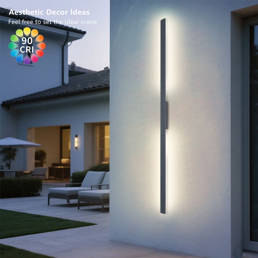 Brilagi - LED zewnętrzny kinkiet LUNA LED/30W/230V 4000K IP65 150 cm antracyt CRI 90