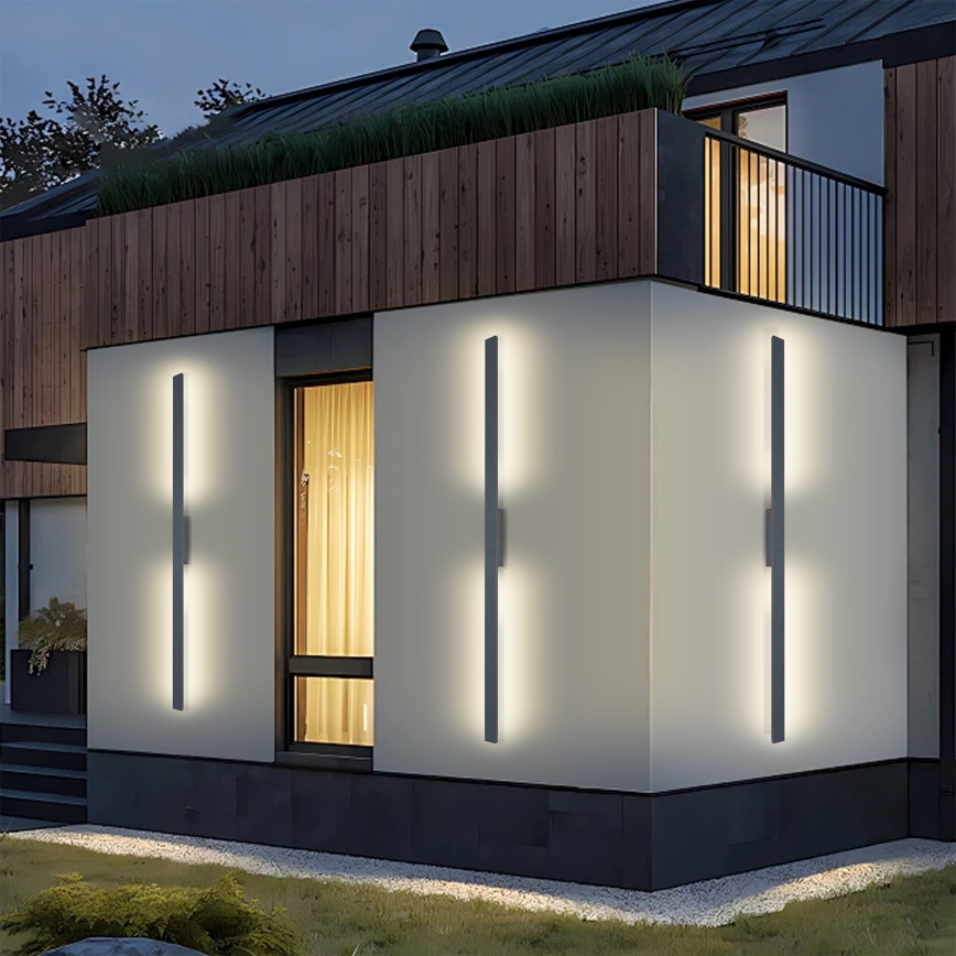 Brilagi - LED zewnętrzny kinkiet LUNA LED/30W/230V 4000K IP65 150 cm antracyt CRI 90