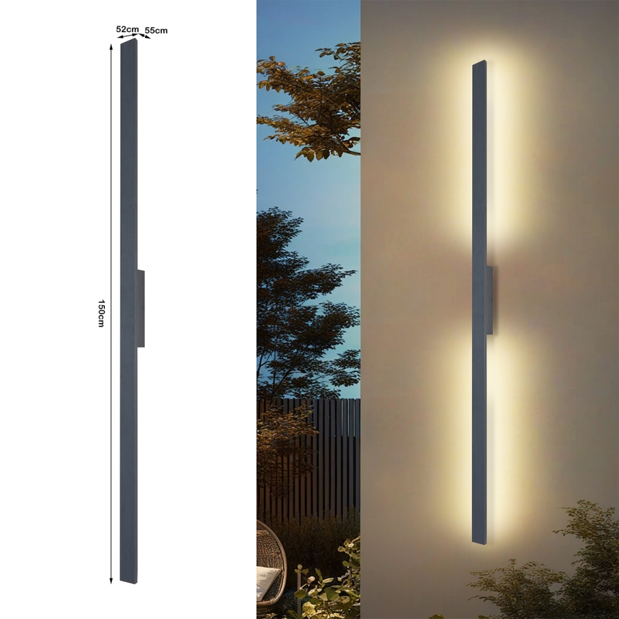 Brilagi - LED zewnętrzny kinkiet LUNA LED/30W/230V 4000K IP65 150 cm antracyt CRI 90