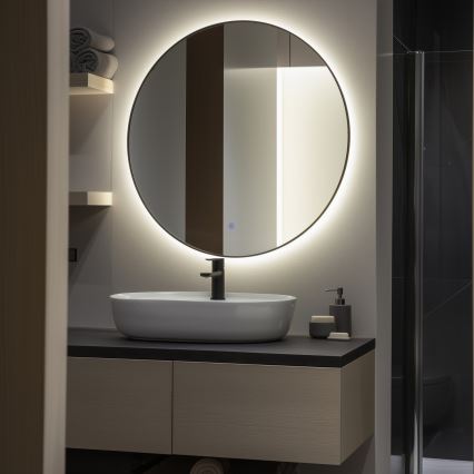 Brilagi - LED lustro łazienkowe VENA BLACK LED/26W/230V śr. 80 cm IP44 CRI 90 ściemnialne + CCT