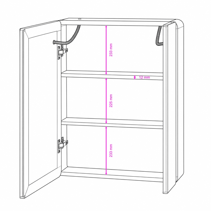 BRILAGI - Lustrzana szafka łazienkowa z podświetleniem LED BRONTE DOUBLE 60x75 cm