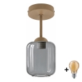 BRILAGI - Natynkowa lampa sufitowa LED RETRO GLASS 1xE27/60W/230V Ø 14 cm beżowy/dymnoszary