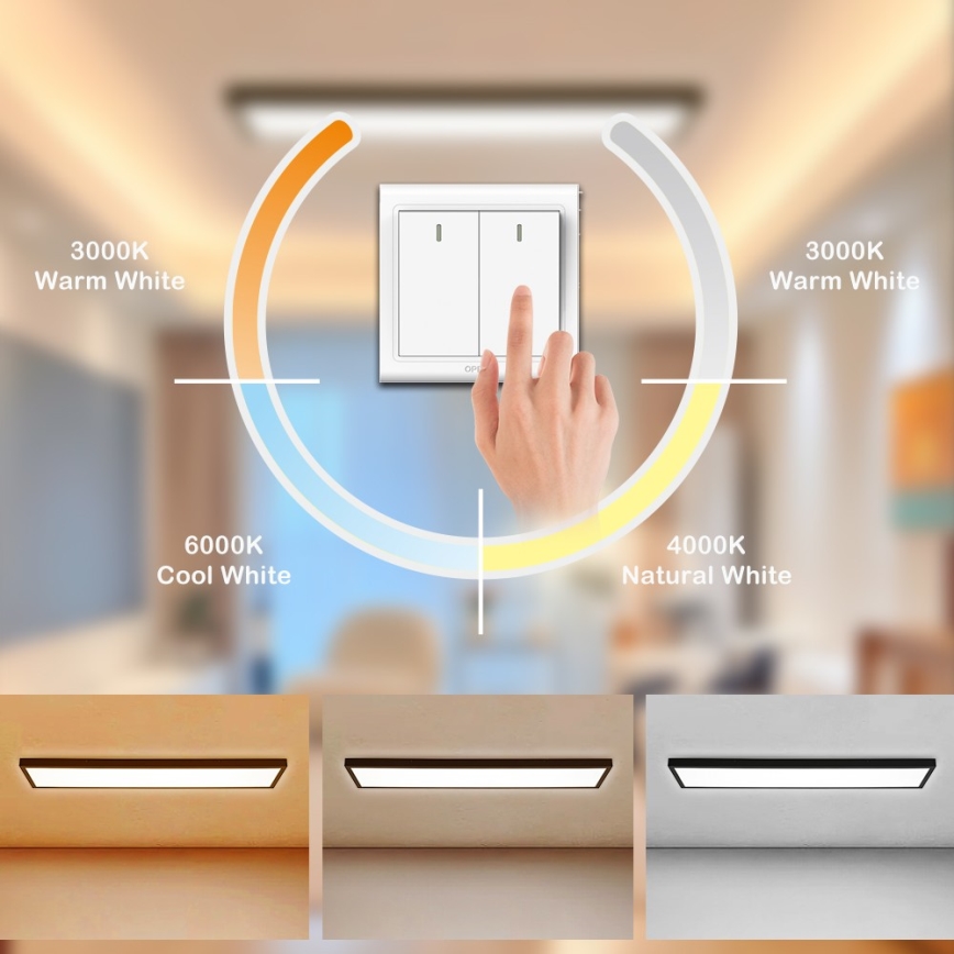 Brilagi - LED lampa sufitowa do łazienki FRAME LED/50W/230V 120x30 cm 3000/4000/6000K IP44 czarna