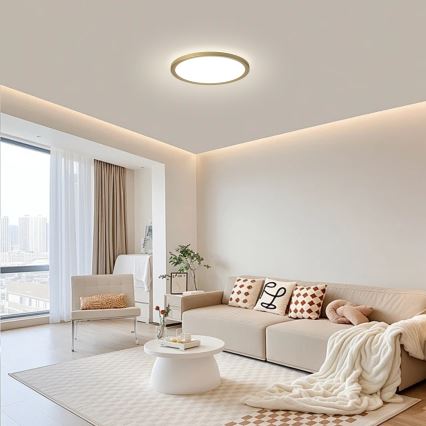 Brilagi - Plafon łazienkowy LED ULTRA SLIM LED/12W/230V Ø 22,5 cm złoty IP54